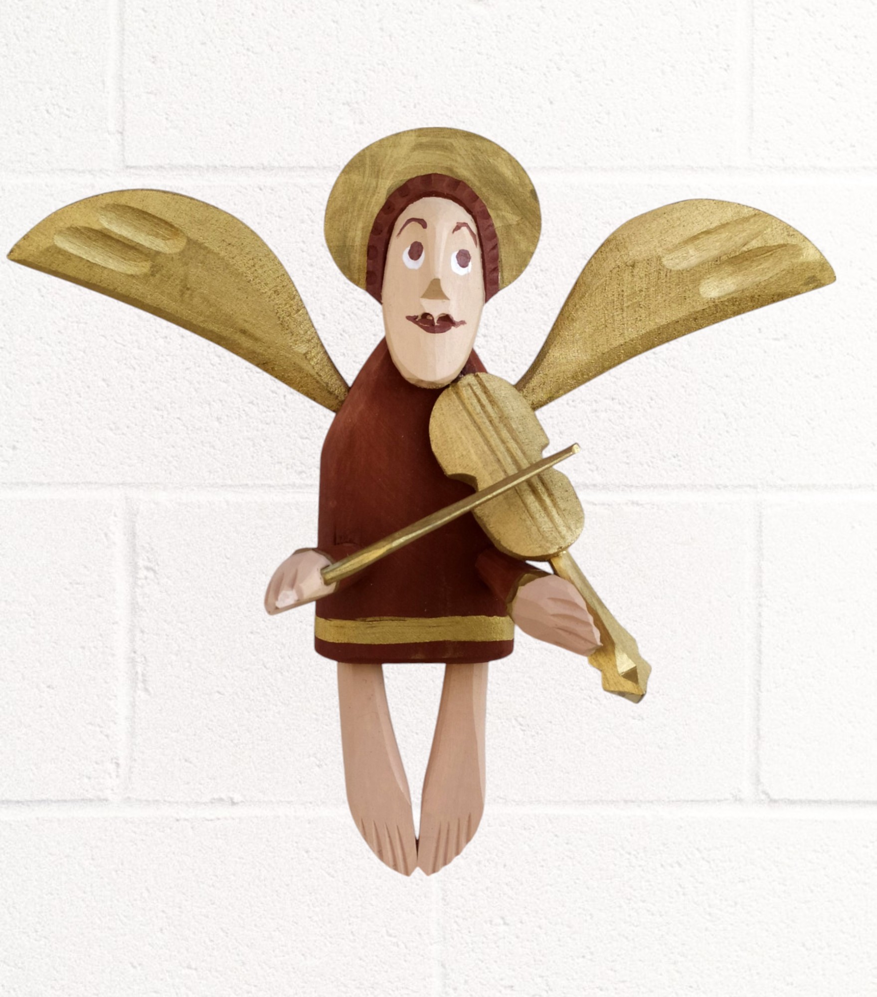 Engel Geiger Weihnachten Engel Ornament Holz geschnitzte Skulptur