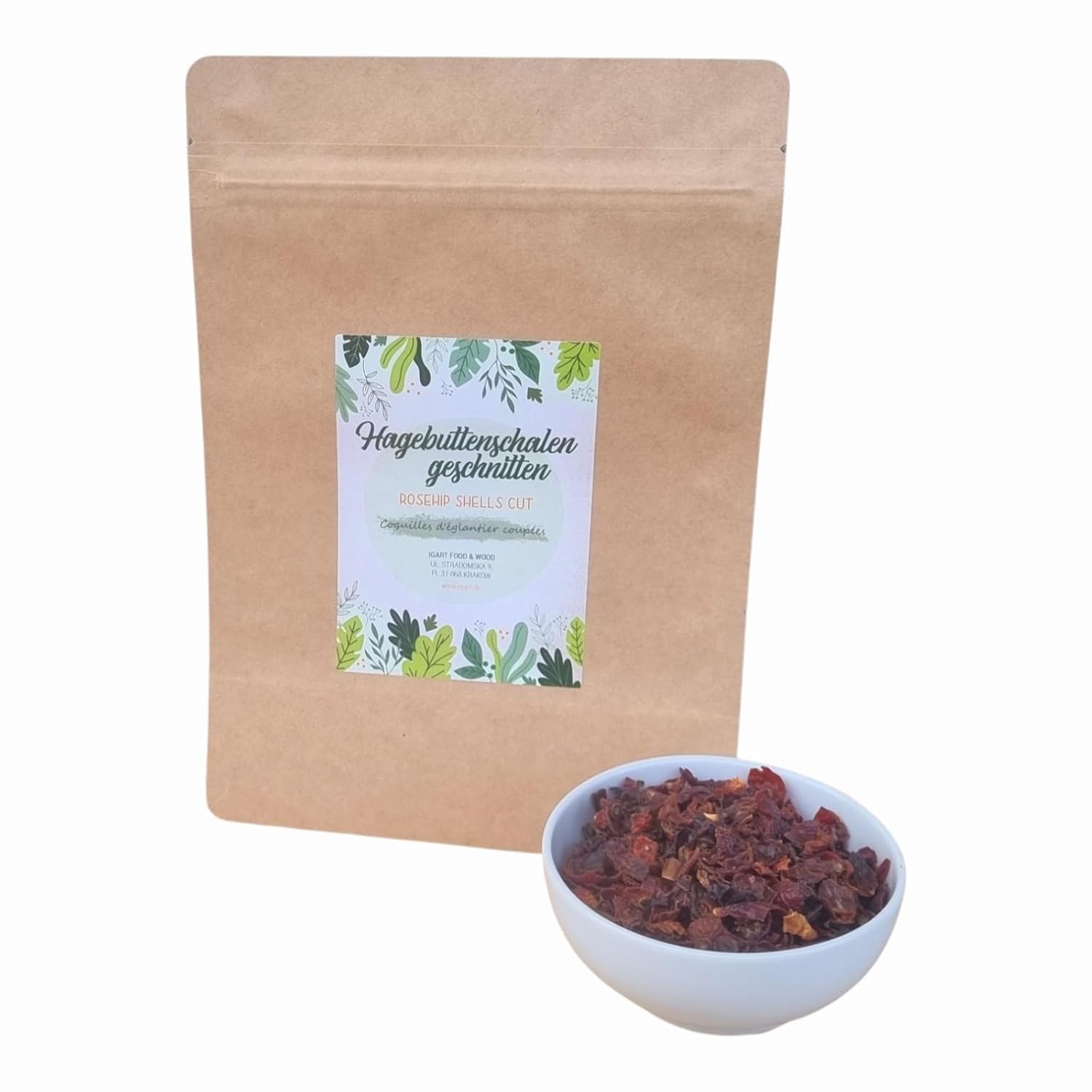 Hagebuttenschalen geschnitten